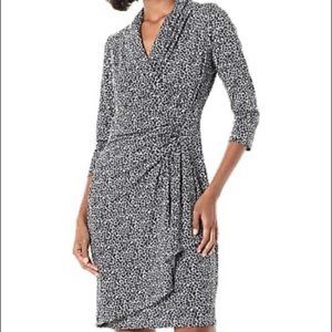 Karen Kane leopard print cascade wrap dress